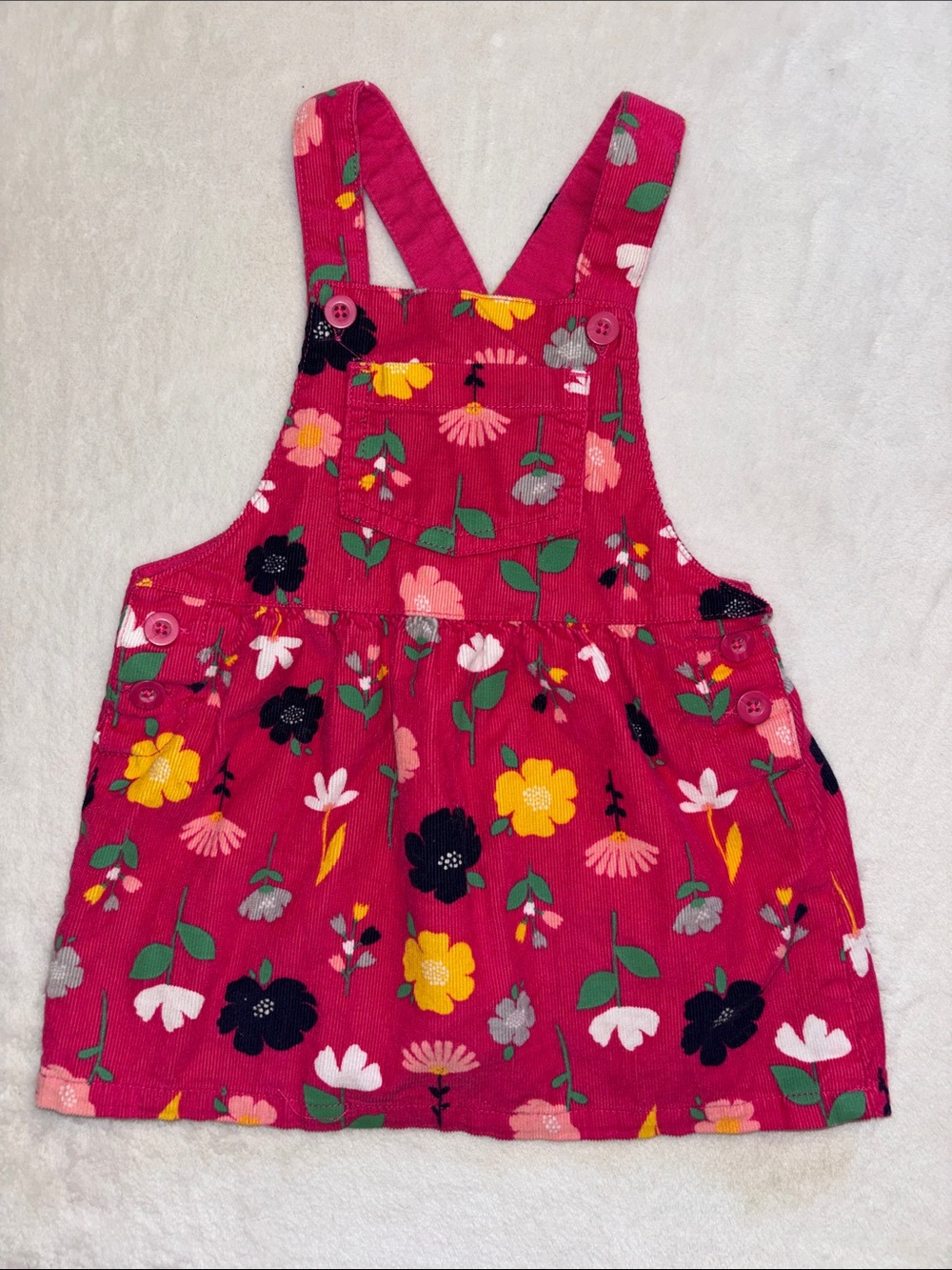 Carters Girls' Floral Pink Corduroy Overalls Dress baby girl clothing